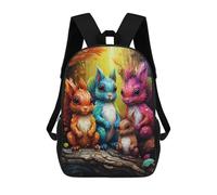 sinyumoney Colorful Forest Friends Mochila Escolar Impresa En 3D Para Niños, Mochila Escolar, Mochilas De Viaje, Bolso Informal De Moda Para Niños Y Estudiantes 17inch
