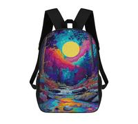 sinyumoney Colorful Forest Moonlit Stream Mochila Escolar Ligera Mochila Escolar De Día Mochila Para Libros Para La Universidad Para Acampar Aventuras Al Aire Libre Y Viajes Diarios 17inch