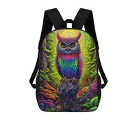 sinyumoney Colorful Forest Owl Mochilas Para Niños, Mochilas Escolares Personalizadas En 3D Para Niños Y Niñas, Mochilas Escolares Grandes, Mochilas Informales Para El Día A Día 17inch