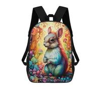 sinyumoney Colorful Forest Squirrel Mochila Infantil, Mochila Escolar Para Niños, Mochila Escolar Infantil Con Estampado 3D De Dibujos Animados, Mochila De Gran Capacidad Para Niños Y Niñas 17inch