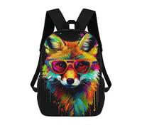 sinyumoney Colorful Fox Art Print-3 17inch Mochila Escolar Impresa En 3D Para Niños, Mochila Escolar Informal De Moda, Mochilas De Viaje Para Niños Y Estudiantes.