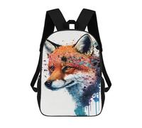 sinyumoney Colorful Fox Art Print-6 Mochila Escolar Infantil Impresa En 3D Para Niños, Mochila De Viaje De Alta Capacidad, Mochilas Para Libros De 17 Pulgadas Para Niños