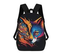 sinyumoney Colorful Fox Art Print-8 Mochila Escolar Infantil De 17 Pulgadas, Impresa En 3D, Estilo Casual, Para Niños, Ideal Para Viajes, Como Mochila Escolar O Para Llevar Libros.