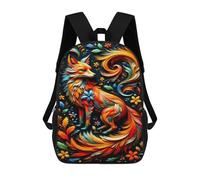 sinyumoney Colorful Fox Artwork Mochila Escolar Para La Escuela Secundaria, Preparatoria, Universidad, Viajes Para Niñas, Niños Y Adolescentes 17inch