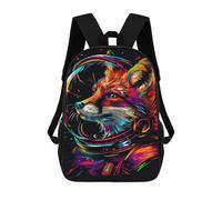sinyumoney Colorful Fox Astronaut Art Print Mochila Mochila Informal Para El Día A Día, Para La Escuela, El Trabajo Y Los Viajes Para Hombres, Mujeres Y Adolescentes 17inch