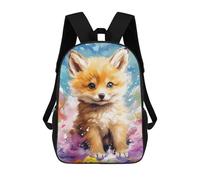 sinyumoney Colorful Fox Cub Art Print Mochila Escolar Infantil Impresa En 3D 17inch Mochilas De Moda Para Niños De Primaria Y Secundaria