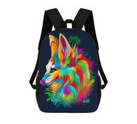 sinyumoney Colorful Fox Illustration Mochila Infantil Para Niñas, Mochila Escolar 3D, Mochila Para Niños Pequeños, Mochila Informal De Día, Mochila Escolar De Moda 17inch