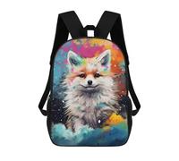 sinyumoney Colorful Fox Painting-3 Mochila Escolar Impresa En 3D 17inch Mochila Escolar Infantil Mochilas De Viaje Mochila Informal De Moda Para Niños Y Estudiantes