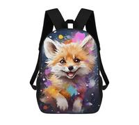 sinyumoney Colorful Fox Painting-7 Mochila Escolar Para Institutos De Secundaria Mochila Informal - Perfecta Para Viajes, Trabajo Y Uso Diario 17inch
