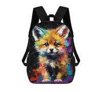 sinyumoney Colorful Fox Painting Artwork Mochila Escolar/para Ordenador Portátil Para Colegio/trabajo/viajes Para Camping, Aventuras Al Aire Libre Y Viajes Diarios 17inch