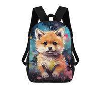 sinyumoney Colorful Fox Painting Mochila Escolar De 17 Pulgadas Para Adolescentes, Con Estampado 3D, Ajustable Y Con Bolsillos, Ideal Para Niños, Niñas Y Estudiantes.