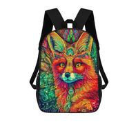 sinyumoney Colorful Fox Portrait -2 Mochilas Impresas En 3D Para Niños, Mochila Escolar, Mochila De Moda Para Niños De Primaria Y Secundaria 17inch