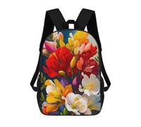 sinyumoney Colorful Freesia Flowers Mochila Escolar Mochilas Escolares Para Niñas Y Niños Mochila Con Bolsillo Mochila Escolar De Moda Mochila Infantil 17inch
