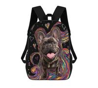 sinyumoney Colorful French Bulldog Art Print-11 Mochila Escolar De 17 Pulgadas Impresa En 3D Mochilas Infantiles Mochila Genial Impresa En 3D Para Niños De Primaria Y Secundaria