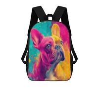 sinyumoney Colorful French Bulldog Art Print 17inch Mochilas Escolares Impresas En 3D, Mochilas Escolares De Moda Para Niños De Primaria Y Secundaria