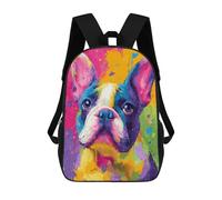 sinyumoney Colorful French Bulldog Art Print-2 Mochila Escolar, Mochila De Negocios, Mochila Impermeable Para Libros, Para Acampar, Aventuras Al Aire Libre Y Viajes Diarios 17inch