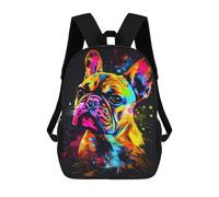 sinyumoney Colorful French Bulldog Art Print-5 Mochila Escolar Para Institutos De Secundaria Mochila Informal - Perfecta Para Viajes, Trabajo Y Uso Diario 17inch