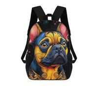 sinyumoney Colorful French Bulldog Portrait Mochilas Para Niños Y Estudiantes, Mochilas Escolares Impresas En 3D, Mochilas Para Estudiantes De Primaria Y Secundaria Para Niños Y Niñas 17inch