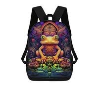 sinyumoney Colorful Frog Art Print Mochila Escolar Grande Para Niños Para El Campus, Actividades Al Aire Libre, Viajes Y Deportes 17inch