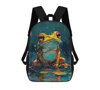 sinyumoney Colorful Frog Art Print Mochila Escolar Infantil De 17 Pulgadas Con Estampado 3D, Mochila Moderna Para Niños, Mochilas De Viaje, Bolsas Para Libros, Mochila Escolar Infantil