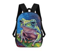 sinyumoney Colorful Frog Painting Mochilas Escolares Impresas En 3D, Mochila Escolar Informal Para Niños, Mochila Escolar De Moda Para Estudiantes De Secundaria 17inch