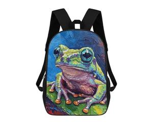 sinyumoney Colorful Frog Painting Mochilas Escolares Mochilas De Día Mochila De Negocios Mochila Impermeable Para Libros Para La Escuela/trabajo/viajes 17inch