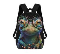 sinyumoney Colorful Frog with Glasses Mochila Escolar Ligera Mochila Escolar De Día Mochila Para Libros Para La Universidad Para Acampar Aventuras Al Aire Libre Y Viajes Diarios 17inch