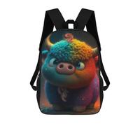 sinyumoney Colorful Furry Bull Character Mochila Infantil, Mochila Escolar Infantil, Mochilas Escolares Impresas En 3D Para Niños Y Estudiantes Adolescentes 17inch