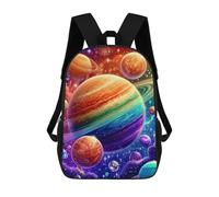 sinyumoney Colorful Galaxy Planets Mochila Escolar Infantil De 17 Pulgadas, Impresa En 3D, Estilo Casual, Para Niños, Ideal Para Viajes, Como Mochila Escolar O Para Llevar Libros.