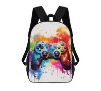 sinyumoney Colorful Gaming Controller Art Print -3 Mochila Para Niños, Adolescentes Y Estudiantes, Mochilas Para Niñas, Mochilas Para Niños Pequeños, Primaria Y Secundaria 17inch