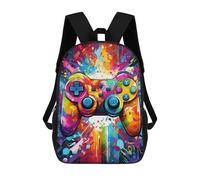 sinyumoney Colorful Gaming Controller Art Print -4 Mochila Escolar Impresa En 3D Para Niños Y Niñas, Mochila Para Portátil Para Niños/estudiantes/adultos 17inch