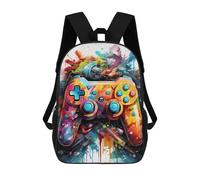 sinyumoney Colorful Gaming Controller Artwork -11 Mochila Escolar Para Niños De 17 Pulgadas, Mochila Informal De Viaje Para Niños Y Niñas, Mochila De Gran Capacidad Para El Día A Día 17inch