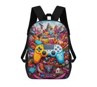 sinyumoney Colorful Gaming Controllers -15 Mochila Escolar Para Niños, Mochila Escolar De Gran Capacidad Para Niños, Mochila Escolar 3D, Regalos Para Niños 17inch