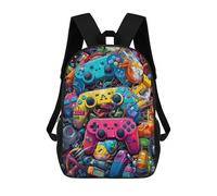 sinyumoney Colorful Gaming Controllers Collage -5 Mochila Escolar Para Niños, Mochila Escolar Impresa En 3D Para Estudiantes De Primaria Y Secundaria 17inch