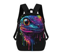 sinyumoney Colorful Gecko - Neon Geck Mochila Escolar Infantil Impresa En 3D 17inch Mochilas Escolares Para Niños, Estilo Casual Y Moderno, Mochilas De Viaje De Alta Capacidad