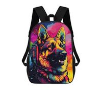 sinyumoney Colorful German Shepherd Art Print 17inch Mochila Escolar Impresa En 3D Para Niños, Mochila Escolar Informal De Moda, Mochilas De Viaje Para Niños Y Estudiantes.