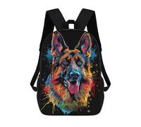 sinyumoney Colorful German Shepherd Art Print-3 Mochila Escolar Impresa En 3D 17inch Mochilas De Moda Para Niños, Mochilas Escolares Para Niños De Primaria Y Secundaria