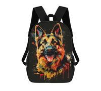 sinyumoney Colorful German Shepherd Art Print-5 Mochila Escolar Impresa En 3D 17inch Mochilas De Moda Para Niños, Mochilas Escolares Para Niños De Primaria Y Secundaria
