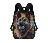 sinyumoney Colorful German Shepherd Art Print-8 Mochila Escolar Infantil Impresa En 3D Para Niños, Mochila De Viaje De Alta Capacidad, Mochilas Para Libros De 17 Pulgadas Para Niños
