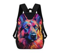 sinyumoney Colorful German Shepherd Art Print Mochila Escolar Infantil Impresa En 3D 17inch Mochilas De Moda Para Niños De Primaria Y Secundaria
