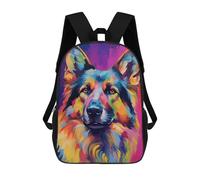 sinyumoney Colorful German Shepherd Painting Mochila Escolar Infantil De 17 Pulgadas Con Estampado 3D De Películas De Anime Para Niños, Mochila De Viaje, Mochila Escolar Infantil