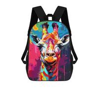 sinyumoney Colorful Giraffe Art Print-5 Mochila Escolar Impresa En 3D 17inch Mochila Escolar Infantil Mochilas De Viaje Mochila Informal De Moda Para Niños Y Estudiantes
