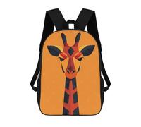 sinyumoney Colorful Giraffe Vector Portrait on Bright Orange Mochila Escolar Impresa En 3D Para Niños Mochilas De Viaje De Alta Capacidad Bolsas Para Libros Mochila Escolar Para Niños Mochila 17inch
