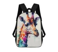 sinyumoney Colorful Giraffe Watercolor Art Mochila Escolar Para Niñas Y Niños, Mochilas De Gran Capacidad, Mochilas Ligeras Para Niños Y Estudiantes 17inch