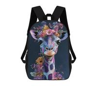 sinyumoney Colorful Giraffe with Flowers Mochila Escolar Para Institutos De Secundaria Mochila Informal - Perfecta Para Viajes, Trabajo Y Uso Diario 17inch