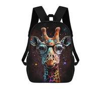 sinyumoney Colorful Giraffe with Glasses Art Print-5 Mochila Escolar Grande Para Niños - Perfecta Para Viajes, Trabajo Y Uso Diario 17inch