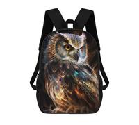 sinyumoney Colorful Glowing Owl Artwork Mochila De Peluche Con Dibujos Animados, Mochila 3D Para Niños, Bolsa Escolar, Idea De Regalo De Cumpleaños Para Niños Y Niñas 17inch