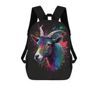sinyumoney Colorful Goat Art Print-1 Mochila Escolar Grande Para Niños Para El Campus, Actividades Al Aire Libre, Viajes Y Deportes 17inch