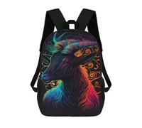 sinyumoney Colorful Goat Wall Art Print Mochilas Escolares Para La Escuela Secundaria, Preparatoria, Universidad Y Viajes Para Hombres, Mujeres Y Adolescentes 17inch