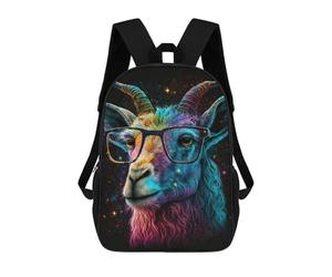 sinyumoney Colorful Goat with Glasses Art Print Mochila De Viaje Para La Universidad Mochilas Para La Escuela/trabajo/viajes 17inch
